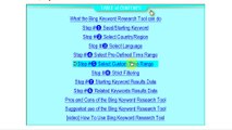 How to use BING KEYWORD Research TOOL Video