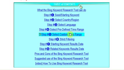 How to use BING KEYWORD Research TOOL Video