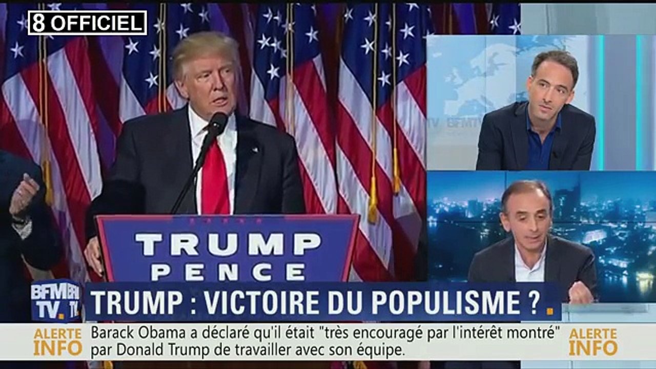 election de trump eric zemmour clash glucksmann 11/2016