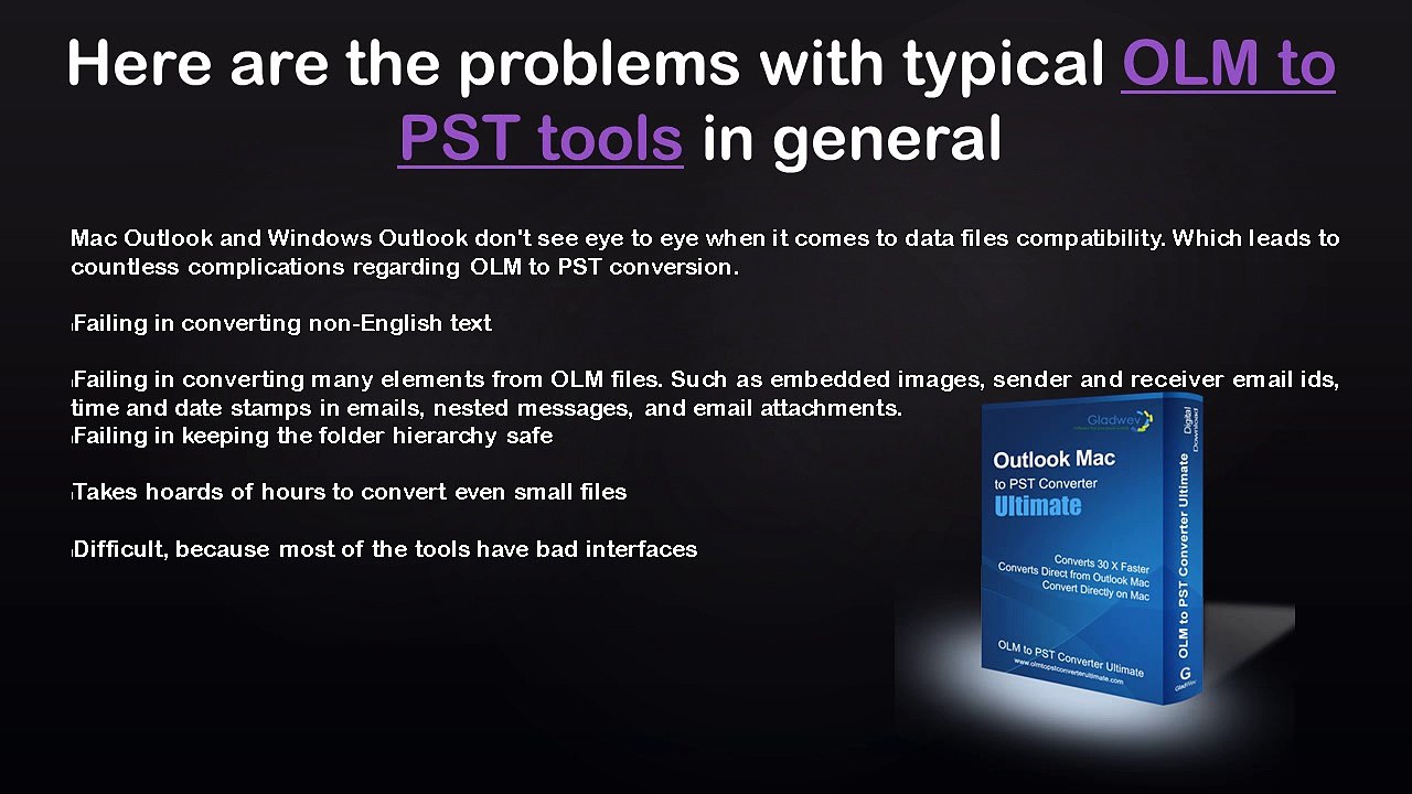 Convert OLM to PST Format
