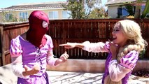 Spiderman Wears Princess Rapunzel's Dress! w_ The Witch & Paw Patrol Skye in Real Life-PaH02vXOYfs