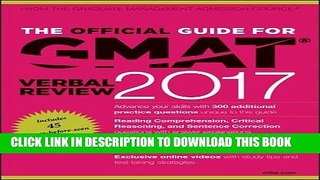 Read Now The Official Guide for GMAT Verbal Review 2017 with Online Question Bank and Exclusive