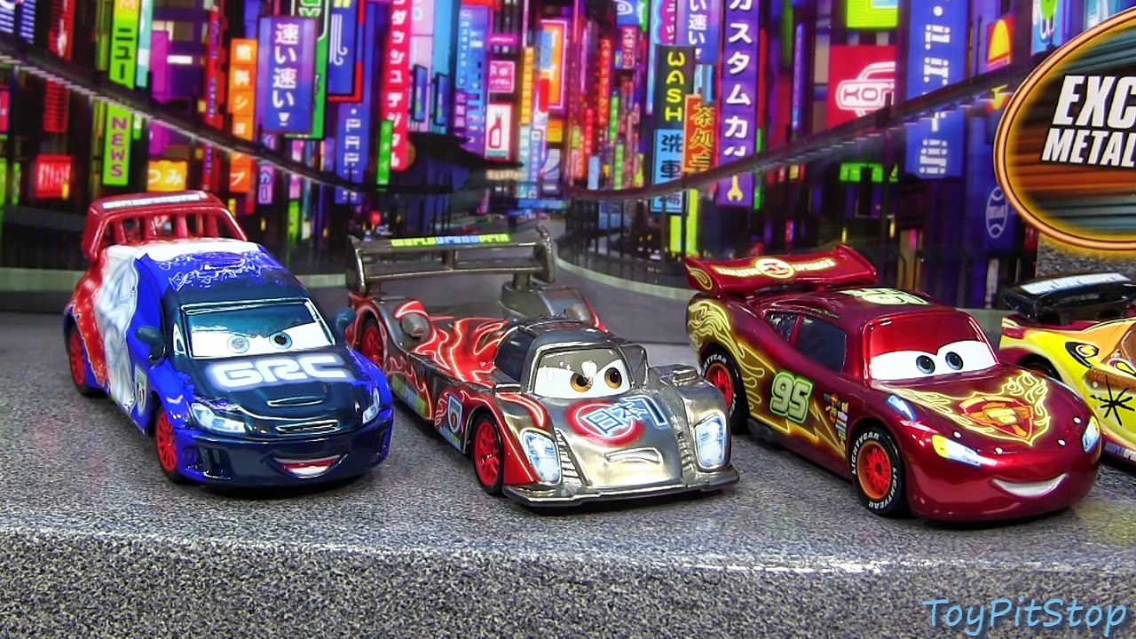 Disney Cars 2 Neon Racers Metallic Finish Lightning McQueen Shu Todoroki Lewis Hamilton Target WGP-_WcJoGE5Rrw