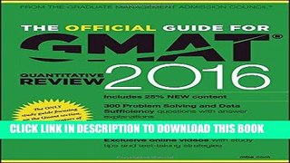 Read Now The Official Guide for GMAT Quantitative Review 2016 with Online Question Bank and
