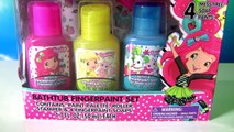 Strawberry Shortcake Bathtub Fingerpaint Learn Colors with Peppa Pig Dolls Bathtime Paint-pvje0GiGQx8