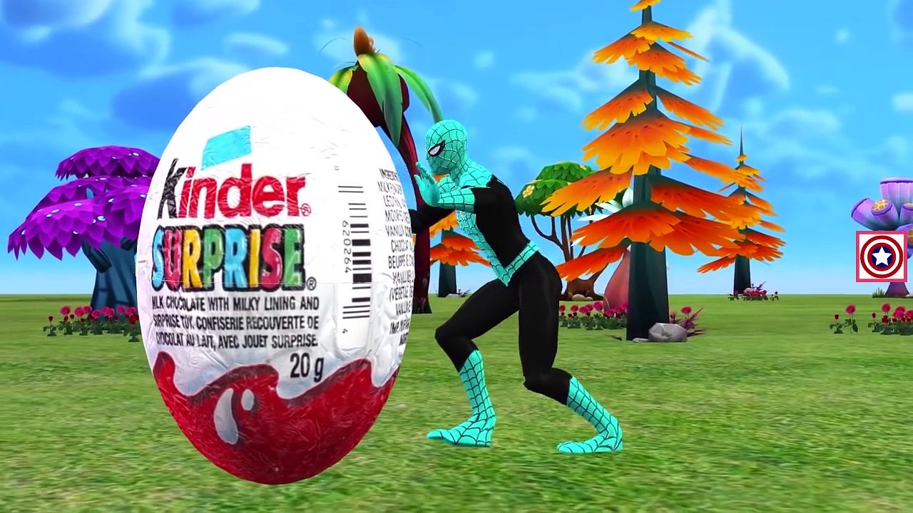 Kinder Surprise Eggs Spiderman Dinosaurs Finger Family Songs | SuperHeroes Dinosaurs Finger Family