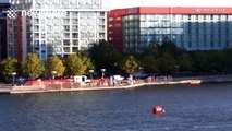 Man flies around Royal Docks in London with jetpack