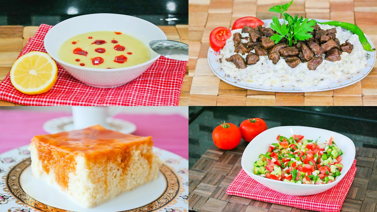 Menü 25 | Süzme Mercimek Çorbası, Ali Nazik Kebabı, Çoban Salatası, Triliçe