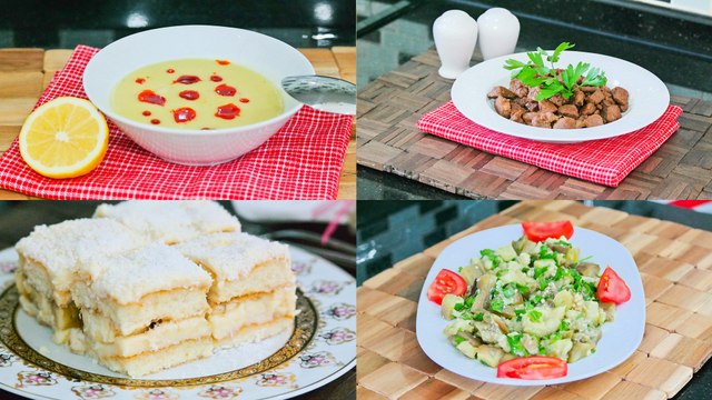 Menü 26 | Süzme Mercimek Çorbası, Kavurma, Köz Patlıcan Salatası, Kedi Dilli Tatlı