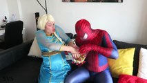 SPIDERMAN SLIME BATH & GELLI BAFF vs FROZEN ELSA w/ GREEN Spiderman vs Joker POO Colored Balls Candy