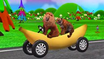 Funny Little Boy With Dinosaur King Kong Animals On Banana Train Singing Children Nursery Rhymes