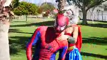 Frozen Elsa vs Maleficent vs Spiderman vs Warewolf Elsa saves anna Superhero Fun in real life