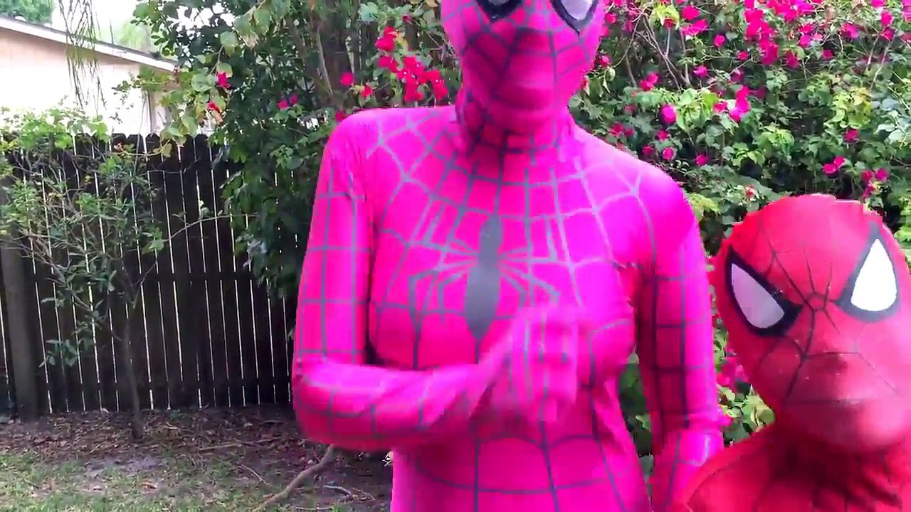 Spiderman vs Joker vs Pink Spidergirl Burger Butt Prank! w Frozen Elsa Venom Funny Superheroes