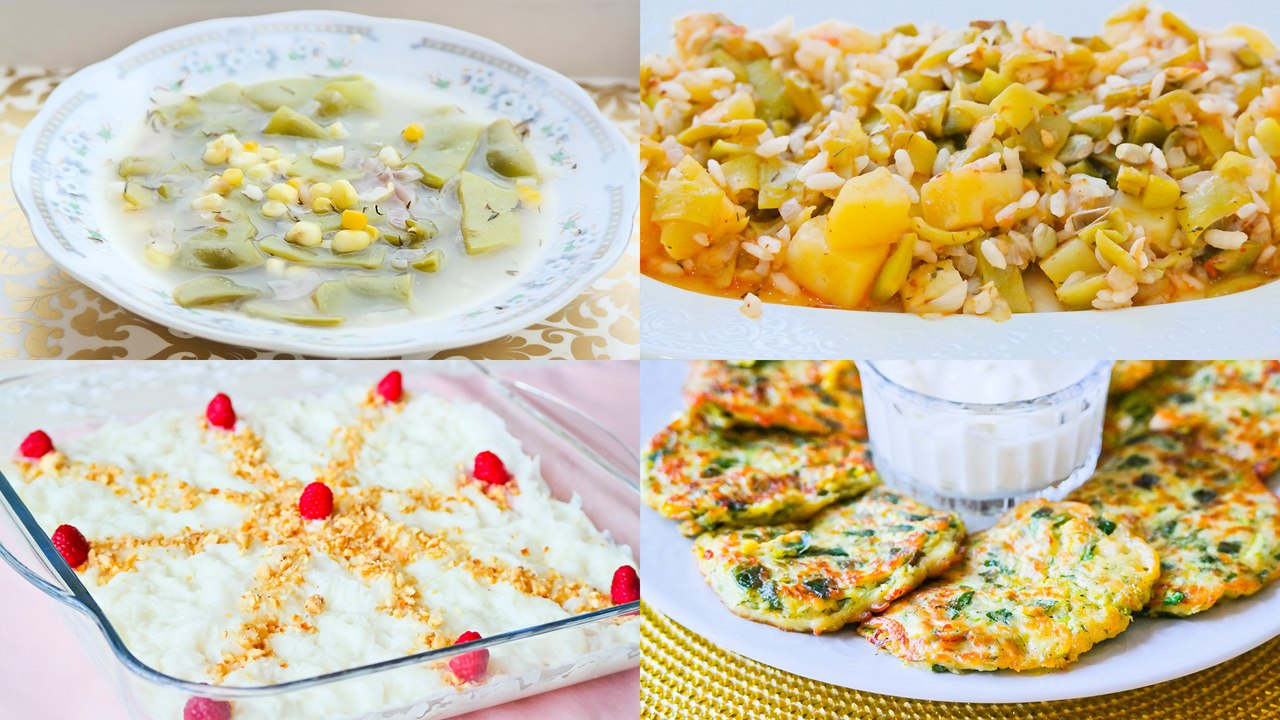 Menü 33 | Taze Fasulye Çorbası, Kabak Mücveri, Fasulye Diblesi, Fındıklı Güllaç