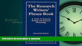 FAVORITE BOOK  The Research Writer s Phrase Book: A Guide to Proposal Writing and Research