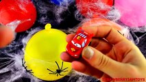 Balloon Surprise Eggs! Cinderella Peppa Pig Cars 2 Shopkins Halloween Spiders by StrawberryJamToys