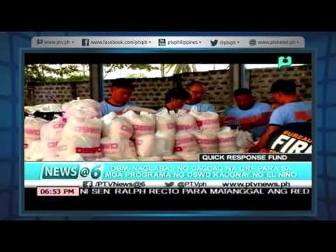[News@6] DBM naglabas ng dagdag na QRF para sa programa ng DSWD kaugnay ng El Nino [05|03|16]