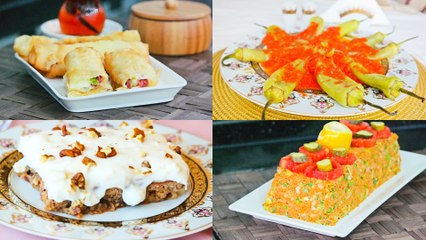 Menü 37 | Katmer, Paçanga Böreği, Kısır, Domatesli Soslu Biber Kızartması