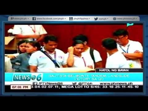 [News@6] Bautista-Belmonte Tandem, lanslide victory sa QC [May 10, 2016]