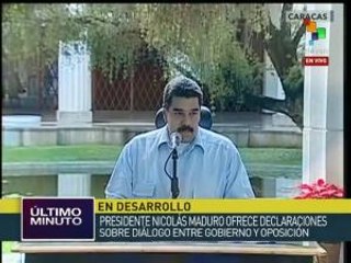 Indica pdte. Nicolás Maduro que venezolanos están a favor del diálogo