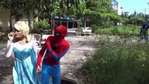 Spiderman and Frozen Elsa blindfolded hit Black Spidey vs maleficent Fun Superheroes movie