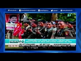 [News@6] Presumptive Pres. Duterte, tiniyak ang pagliligtas sa mga dayuhan hawak ng ASG [05|28|16]