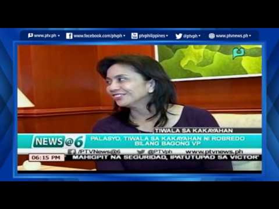 [News@6] Palasyo, tiwala sa kakayahan ni Robredo bilang VP  [05|28|16]