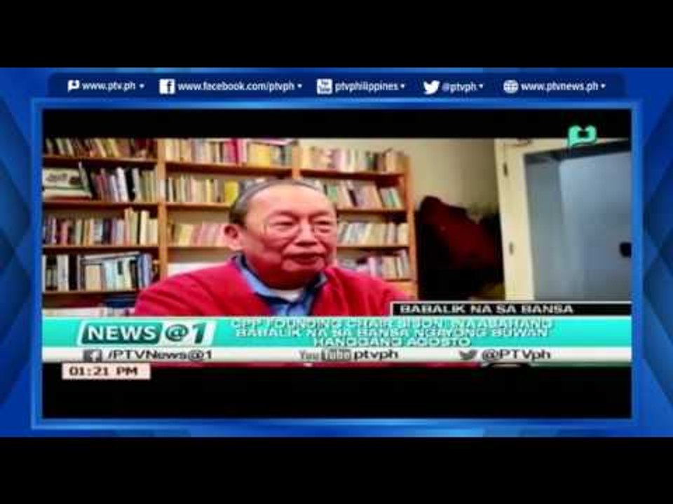 [News@1] CPP Founder Sison, inaasahang babalik na sa bansa ngayong buwan hanggang Agosto [06|03|16]