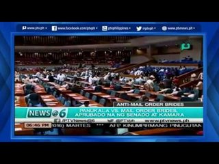 [News@6] Panukala vs Mail Orders Bribe, aprubado na sa Senado at Kamara [06|14|16]