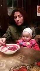 Watch How A Mother Trolls Her Own Little Baby During Eating Pomegranate