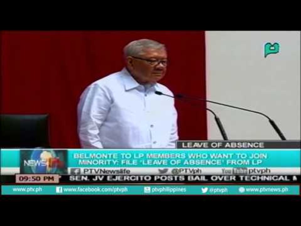 [NewsLife] Belmonte to LP members who want to join minority: File 'Leave of absence' from LP