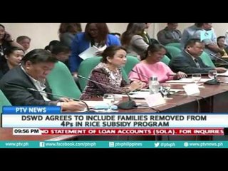 DSWD agrees to include families removed from 4Ps in rice subsidy program