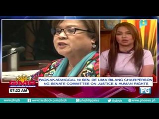 Pagkakaalis kay Sen. De Lima bilang chairperson ng Senate Committee on Justice and Human Rights