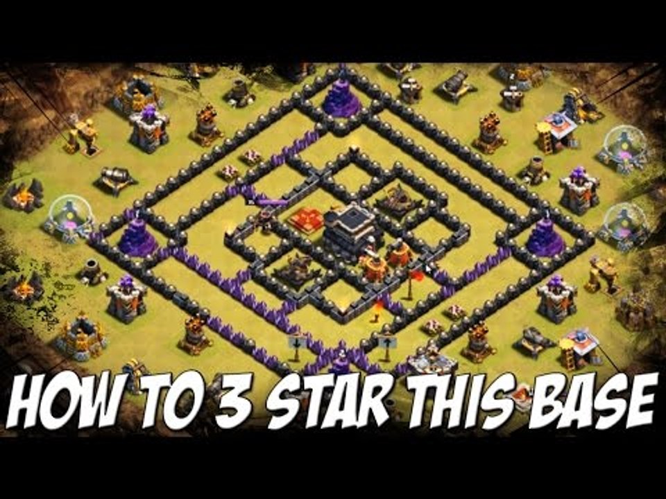 How To Attack "4 Corners"  Popular Internet TH 9 War Base You See In Most Clan Wars | Clash of Clans