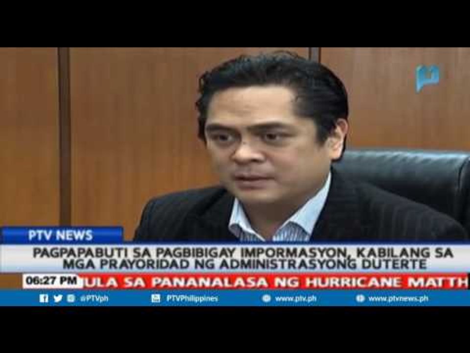 Pagpapabuti sa pagbibigay impormasyon, kabilang sa mga prayoridad ng administrasyong Duterte