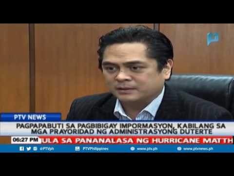 Pagpapabuti sa pagbibigay impormasyon, kabilang sa mga prayoridad ng administrasyong Duterte