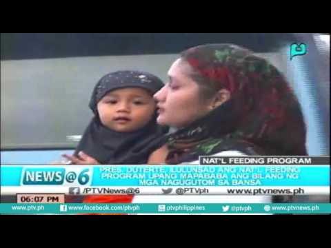 Pres. Duterte, ilulunsad ang Nat'l Feeding Program upang bumaba ang bilang ng mga nagugutom sa bansa