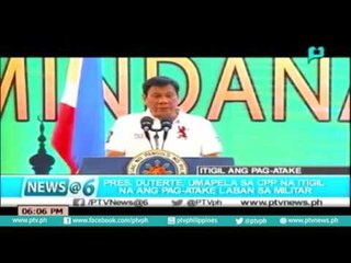 [News@6] President Rody Duterte, umapela sa CPP na itigil na ang pag-atake laban sa Militar