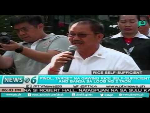 [News@6] Piñol, target gawing Rice Self-Sufficient ang bansa sa loob ng 2 taon [06|02|16]