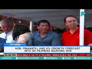 [PTVNews-1pm] ADB, pinanatili ang 6% Growth Forecast nito sa PH ngayong 2016 [07|19|16]