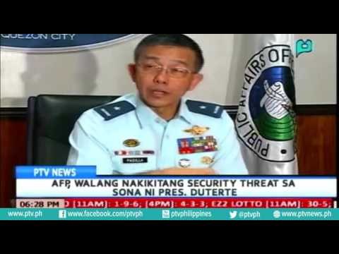 [PTVNews-6pm] AFP, walang nakikitang security threat sa SONA ni Pres, Duterte [07|18|16]