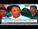 [PTVNews 9pm] DOLE Sec. Bello: Peace negotiating panel complete [07|14|16]