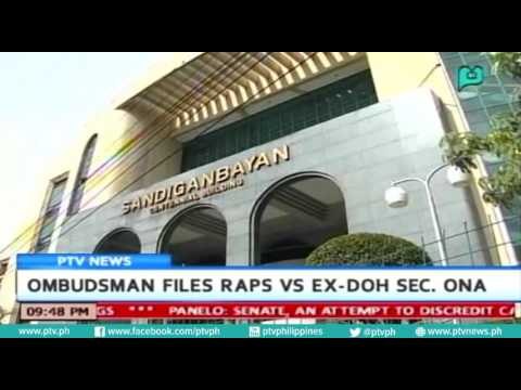 [PTVNEWS 9pm] Ombudsman files raps vs ex-DOH Sec. Ona [07|11|16]