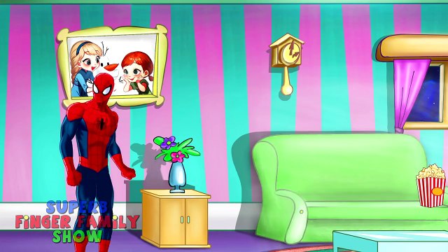Spiderman Vs Elsa - Frozen Elsa and Spider-Man DISTORTING MIRROR | Finger Family Compilation !