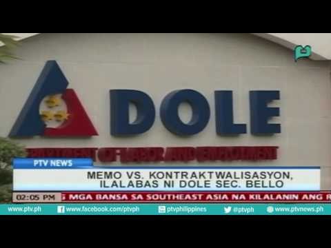 [PTVNews] Memo vs. kontraktwalissasyon, ilalabas ni DOLE Sec. Bello [07|27|16]