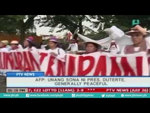 [PTVNews] AFP: Unanng ONA ni Pres. Duterte, naging generally peaceful [07|26|16]