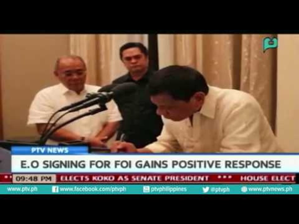 [PTVNews] E.O signing for FOI, gains positive response