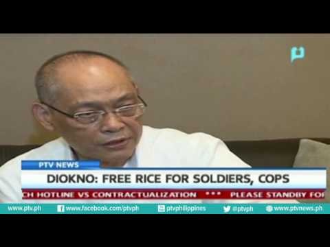 [PTVNews-9pm] Diokno: Free rice for soldiers and cops [08|05|16]