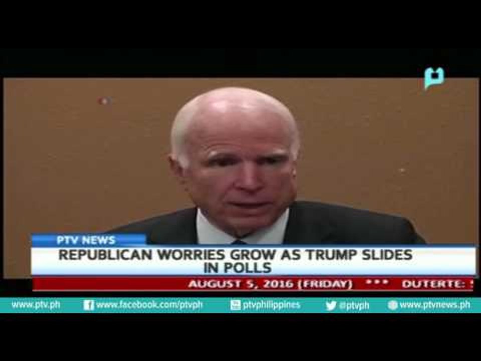[PTVNews-9pm] Republican worries grow as Trump slides in Polls[08|05|16]