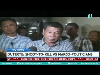 [PTVNews-9pm] Pres. Duterte: Shoot to Kill vs NArco Politicians [08|05|16]